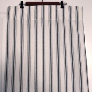 Modern Farmhouse Woven Cotton Curtains-Blue Stripe on White